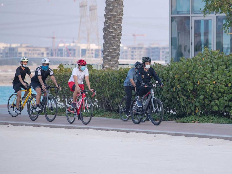  Dubai Ruler Sheikh Mohammed goes on bike ride through city