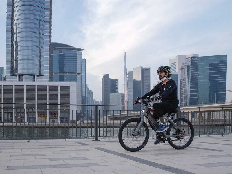  Dubai Ruler Sheikh Mohammed goes on bike ride through city